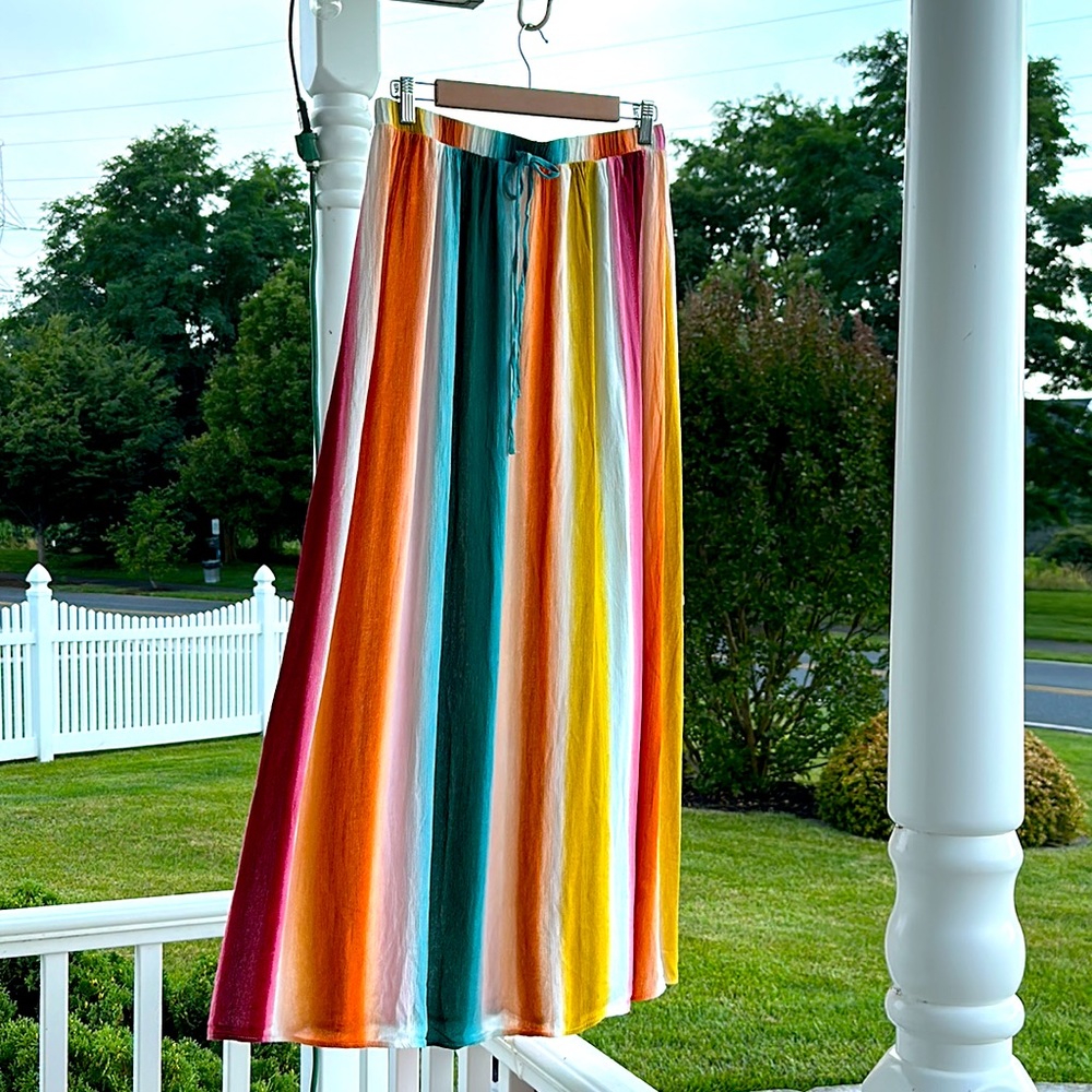 Multicolor Striped Maxi Skirt